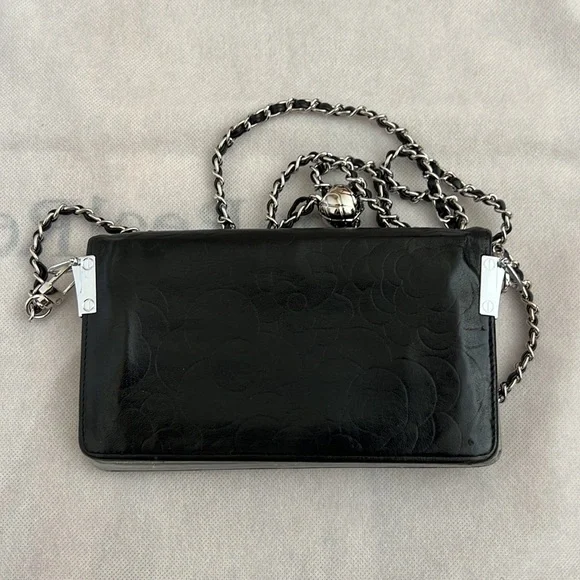 Chanel CC Patent Leather Timeless Wallet on Chain WOC Chain Crossbody Purse Bag - Picture 8 of 12